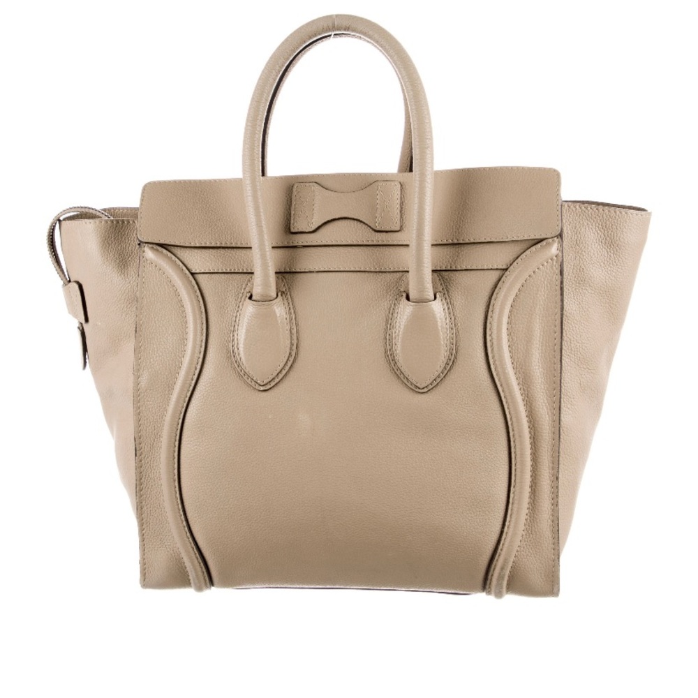 CELINE Cream Leather Mini Luggage Bag Purse